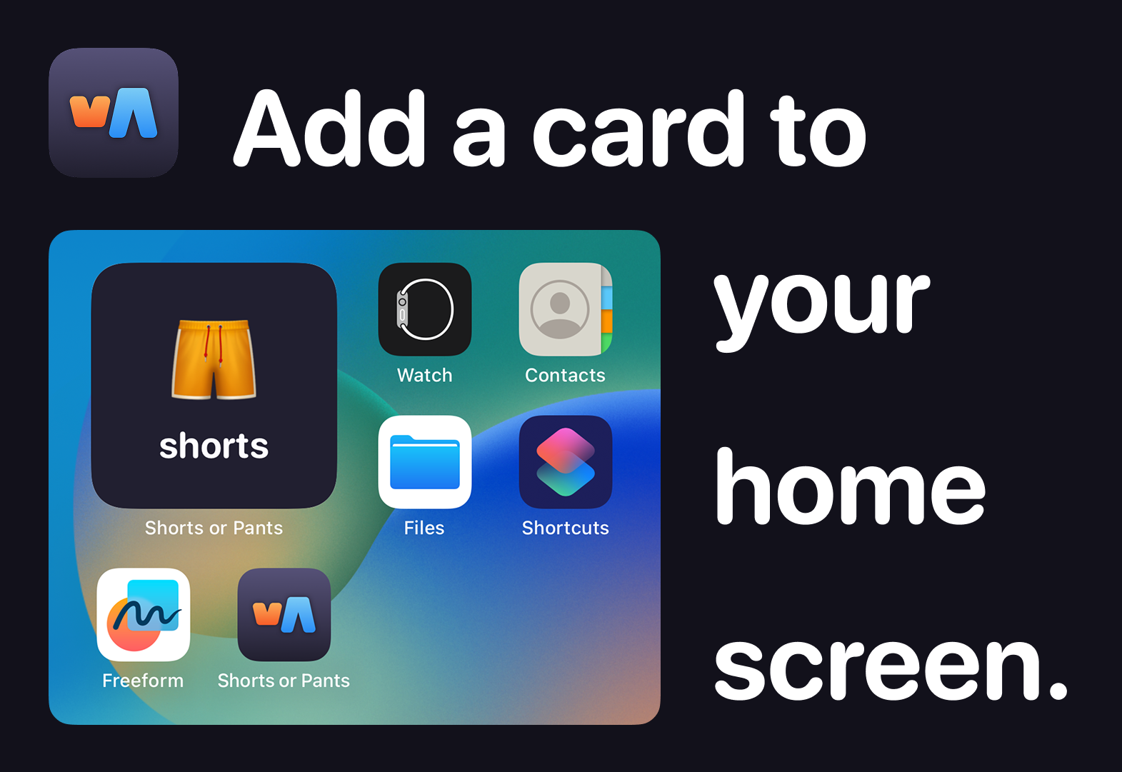 Home Screen with one widget